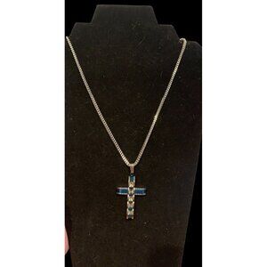 stainless steel Sexy Blue and Silver cross